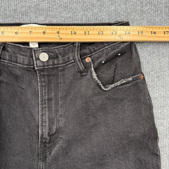 Abercrombie Fitch Curve Love Ultra High Rise Black Jean Goth Grunge 29 8 X Short - Picture 11 of 14